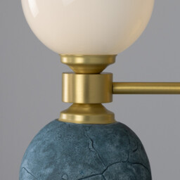 Kobe Ceramic Globe Wall Light, Blue Earth, Satin Brass - thumbnail 5