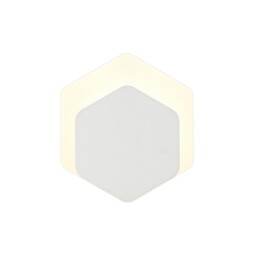 Altona Base Wall Lamp, 12W LED 3000K 498lm, 15, 19cm Vertical Hexagonal Bottom Offset, Sand White, Acrylic Frosted Diffuser
