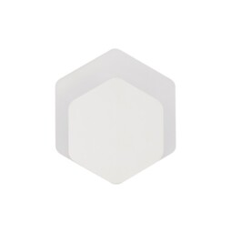Altona Base Wall Lamp, 12W LED 3000K 498lm, 15, 19cm Vertical Hexagonal Bottom Offset, Sand White, Acrylic Frosted Diffuser - thumbnail 3