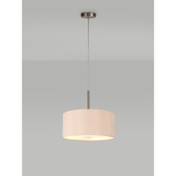 Baymont Satin Nickel 5 Light E27 Single Pendant With 40cm Dual Faux Silk Shade, Antique Gold/Ruby - thumbnail 2