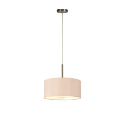 Baymont Satin Nickel 5 Light E27 Single Pendant With 40cm Dual Faux Silk Shade, Antique Gold/Ruby - thumbnail 5