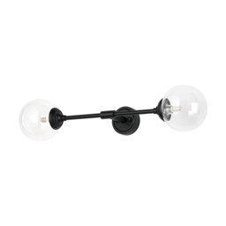 Richmond Ceiling/Wall Light Linear, 2 Light G9, IP44, Satin Black/Clear Smooth Round Glass - thumbnail 5