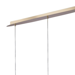 Tiffany Linear Pendant 3+3 Light E27+G9 Line, French Gold With Cream Shades & Clear Crystal - thumbnail 3