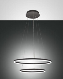 Giotto LED Integrated Pendant Ceiling Light Light Black Glass - thumbnail 1