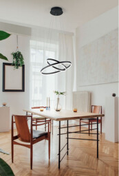 Giotto LED Integrated Pendant Ceiling Light Light Black Glass - thumbnail 2