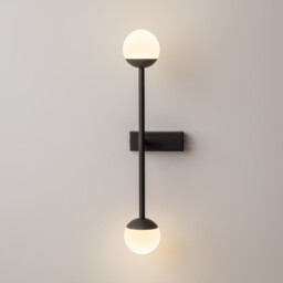 Touch Modern Integrated LED Wall Lamp Black Touch Control 3000K 800lm White Shade - thumbnail 2