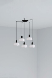 Tatawin Small Cluster Pendant Ceiling Light Black, Gloss White 5x E27