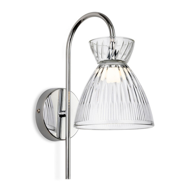 Royale Dome Wall Light Chrome with Clear Decorative Glass 3w LED 401lm 3000K