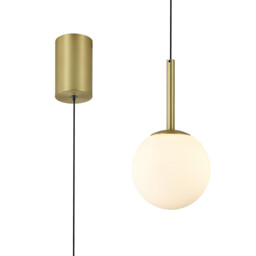 Puebla Pendant, 9W Globe LED, 3000K, 630lm, Satin Gold, 3yrs Warranty - thumbnail 1