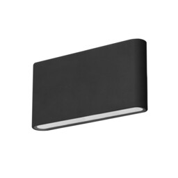 Slim LED Outdoor Up Down Wall Lamp Black, Sandblasted, Warm-White 3000K, IP54 - thumbnail 1