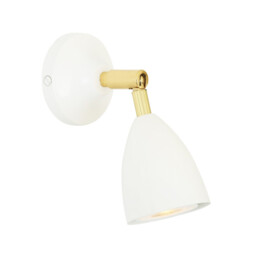 Lainio Wall Light, Polished Brass, White - thumbnail 2