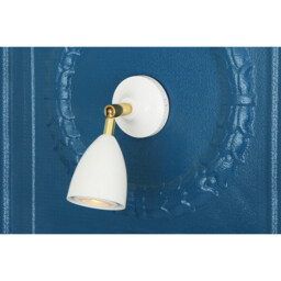 Lainio Wall Light, Polished Brass, White