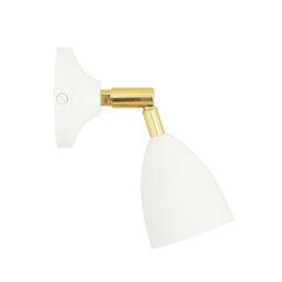 Lainio Wall Light, Polished Brass, White - thumbnail 3