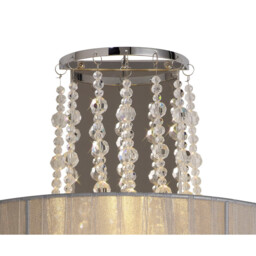 Freida Wall Lamp With Grey Shade 2 Light E14 Polished Chrome/Crystal - thumbnail 5