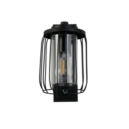 Reed 1 Light Wall Lamp with PIR , Black Metal and Plastic Shade - thumbnail 2