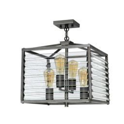 Louvre 4 Light Pendant Gunmetal Paint Finish - thumbnail 5