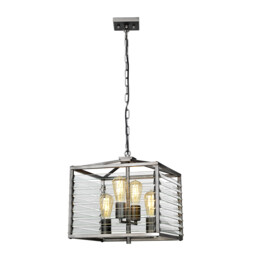Louvre 4 Light Pendant Gunmetal Paint Finish - thumbnail 1