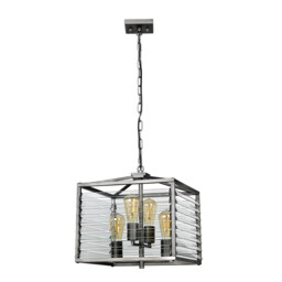 Louvre 4 Light Pendant Gunmetal Paint Finish - thumbnail 2