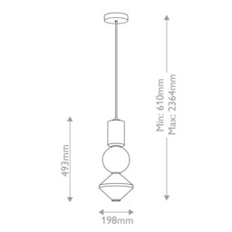 Alora Mood Bijou LED Slim Pendant Ceiling Light Contemporary Matt Black 3000K - thumbnail 3