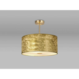 Baymont Antique Brass 3 Light E27 Semi Flush Fixture With 50cm x 20cm Gold Leaf Shade - thumbnail 2