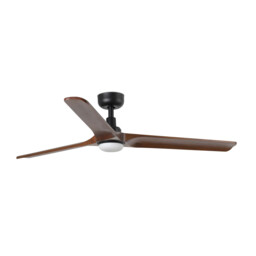 Heywood 132cm LED Ceiling Fan Black, Walnut Blades - thumbnail 1