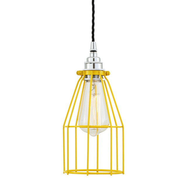 Raze Cage Pendant, Chrome, Yellow