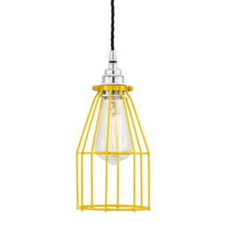 Raze Cage Pendant, Chrome, Yellow