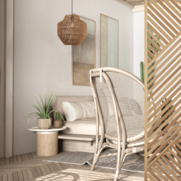 Patras 40cm Wire Frame Pendant Ceiling Light Natural 1xE27 - thumbnail 3