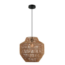 Patras 40cm Wire Frame Pendant Ceiling Light Natural 1xE27