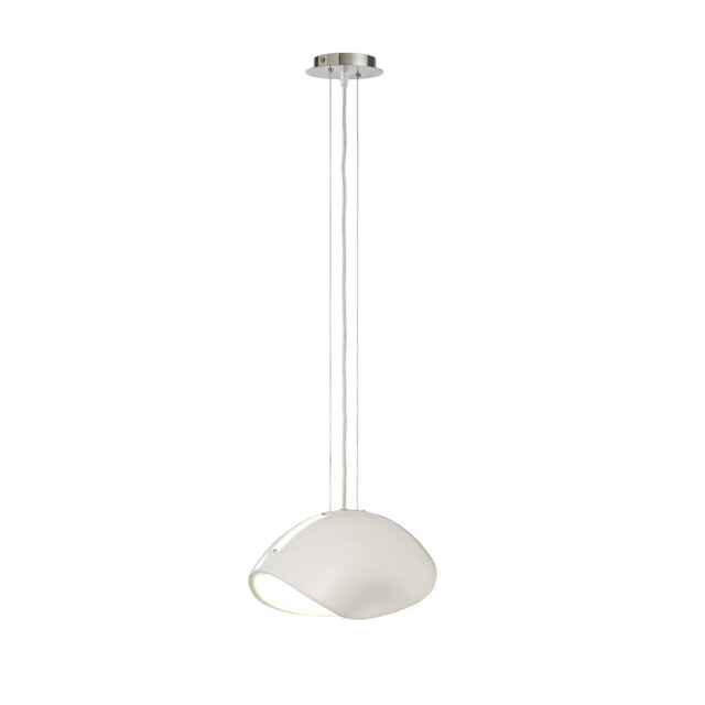 Pasion Oval Pendant 3 Light E27, Gloss White/Polished Chrome - image 1