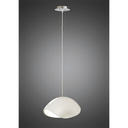 Pasion Oval Pendant 3 Light E27, Gloss White/Polished Chrome - thumbnail 2