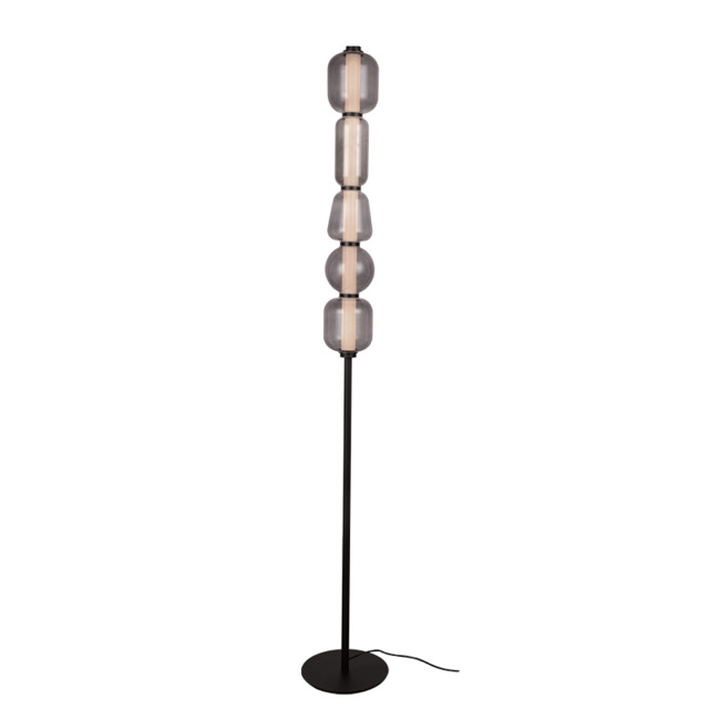 Eluna Glass Floor Lamp Black Matt-Smoked Glass LED 3000K - image 1