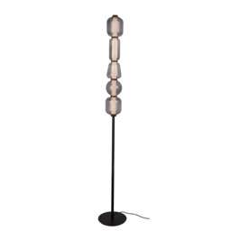 Eluna Glass Floor Lamp Black Matt-Smoked Glass LED 3000K - thumbnail 1