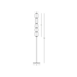 Eluna Glass Floor Lamp Black Matt-Smoked Glass LED 3000K - thumbnail 2