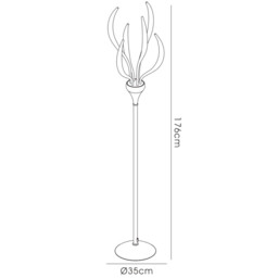 Llamas Floor Lamp 6 Light G4, Gloss White, NOT LED/CFL Compatible - thumbnail 5