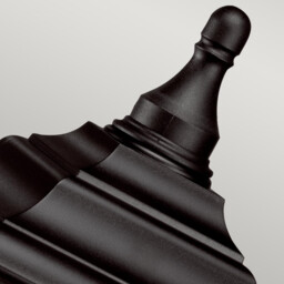 Kerry 1 Light Outdoor Coastal Pedestal Light Black IP44, E27 - thumbnail 2