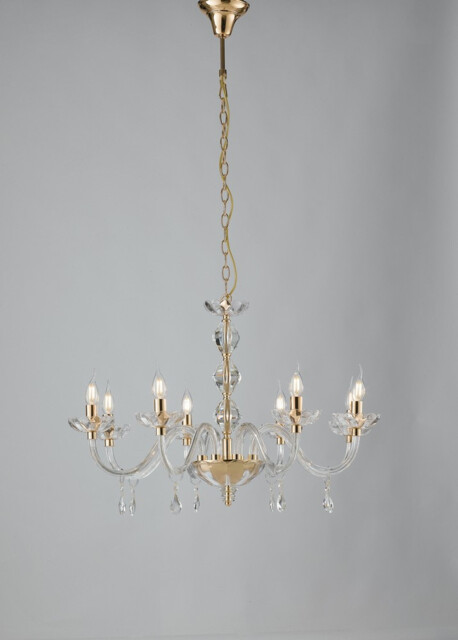 RIFLESSO 8 Light Chandeliers Gold, Crystal 83x53cm