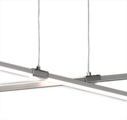 Bucle Ceiling Pendant 42W LED 3000K, 3650lm, Polshied Chrome, White, White Acrylic - thumbnail 5