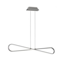 Bucle Ceiling Pendant 42W LED 3000K, 3650lm, Polshied Chrome, White, White Acrylic - thumbnail 1
