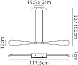 Bucle Ceiling Pendant 42W LED 3000K, 3650lm, Polshied Chrome, White, White Acrylic - thumbnail 2