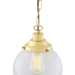 Riad 20cm Globe Pendant, Polished Brass - thumbnail 3
