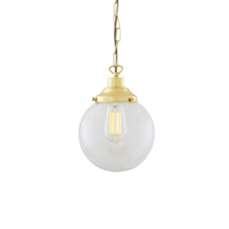 Riad 20cm Globe Pendant, Polished Brass