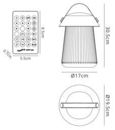 Funghi IP44 Portable 3W Speaker, 120lm, 3W LED RGBW Lamp Bluetooth Connection, Remote Control - thumbnail 2