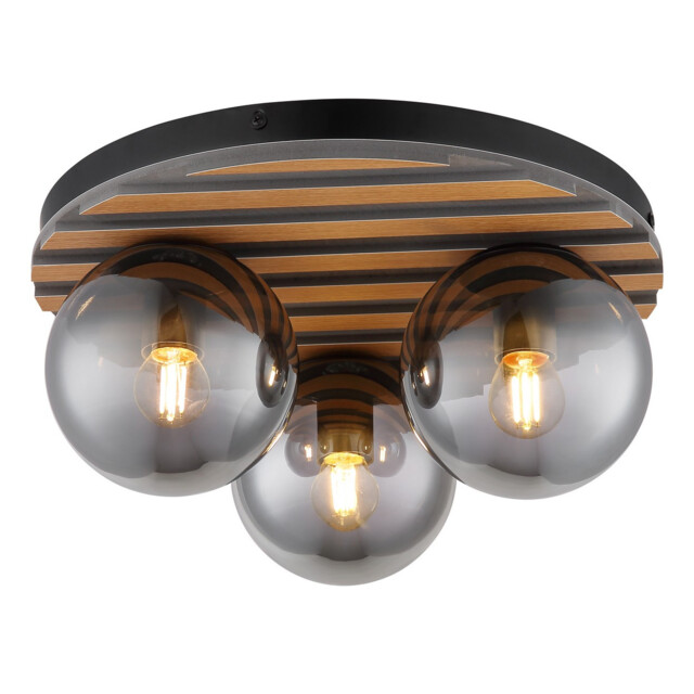 Parsons Globe Ceiling Light Matt Black 3x E27 - image 1