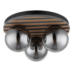 Parsons Globe Ceiling Light Matt Black 3x E27 - thumbnail 3