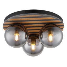 Parsons Globe Ceiling Light Matt Black 3x E27 - thumbnail 1