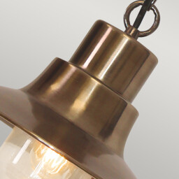 Sheldon 1 Light Outdoor Ceiling Chain Lantern Brass IP44, E27 - thumbnail 3