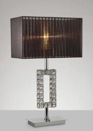 Florence Rectangle Table Lamp with White Shade 1 Light Polished Chrome, Crystal - thumbnail 5