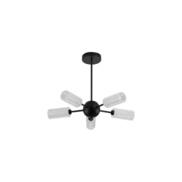 Cosmic 5 Light Semi-Flush Ceiling Light Black, Textured Acrylic 5x G9 - thumbnail 5