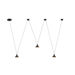Antaras 3 Light Linear Pendant, 24W LED, 3000K, 1770lm, Black, 3yrs Warranty - thumbnail 1